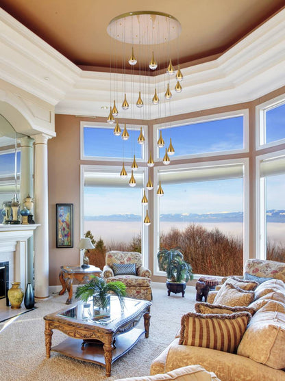 Elegant Lighting Amherst 42" Led Chandelier in Satin GoldBy Elegant Furniture & Lighting