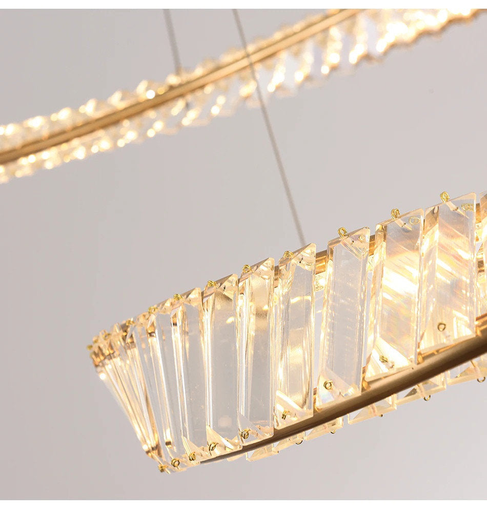 Monthey | Modern Gold Crystal Chandelier for Living Room, Dia31.5x23.6"/80x60cmBy Miron Demid LLC