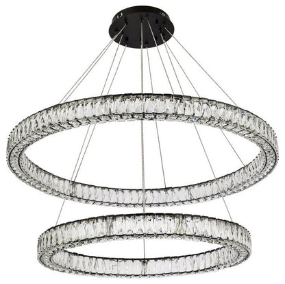Modern Black 2-Light PendantBy Elegant Furniture & Lighting