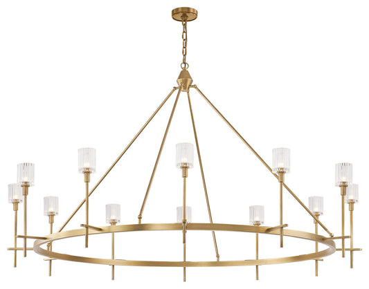 Salita Chandelier, Vintage Brass/Ribbed Crystal, 70.25"Dx42.75"HBy Kuzco Lighting LLC