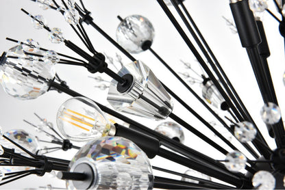 Elegant Lighting 2500D32BK Vera 32 inch crystal starburst round pendant in blackBy Elegant Furniture & Lighting