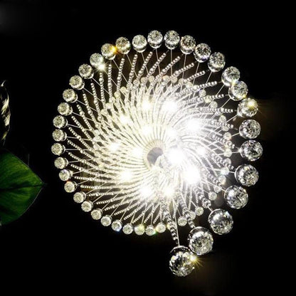 Mougins | Сhic Spiral Crystal Ceiling Led Chandelier, 23.6"By Miron Demid LLC