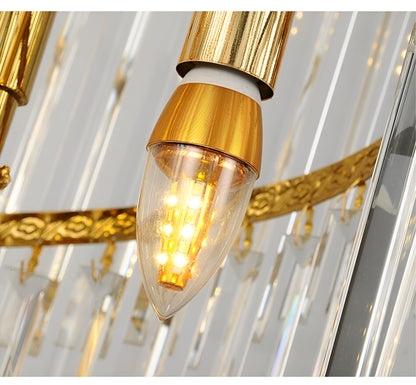 Trinite | Exclusive Long Gold Modern Crystal Chandelier, 19.7By Miron Demid LLC
