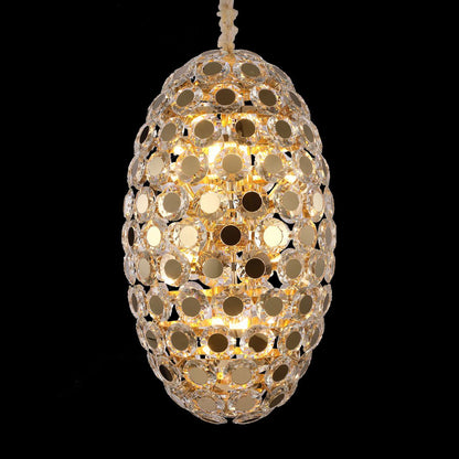 Pendant 14-Light Oval Crystal Chandelier - GoldBy Michael Amini