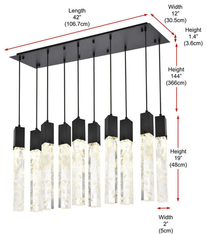 Aurora 10 Light Pendant, BlackBy Elegant Furniture & Lighting