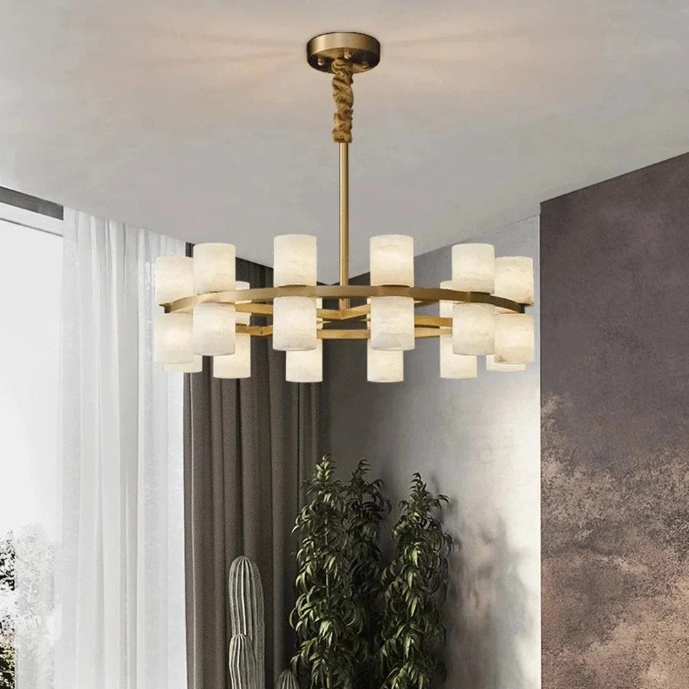 32-Light Marble & Copper ChandelierBy MORSALE