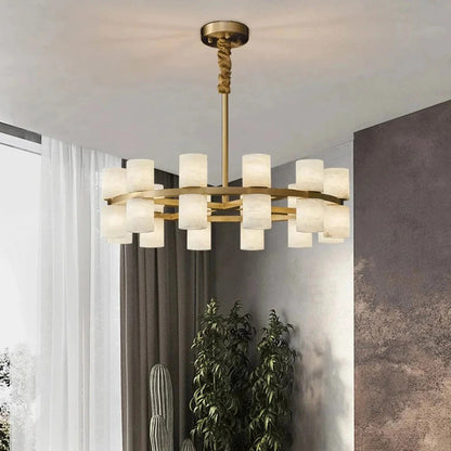 32-Light Marble & Copper ChandelierBy MORSALE