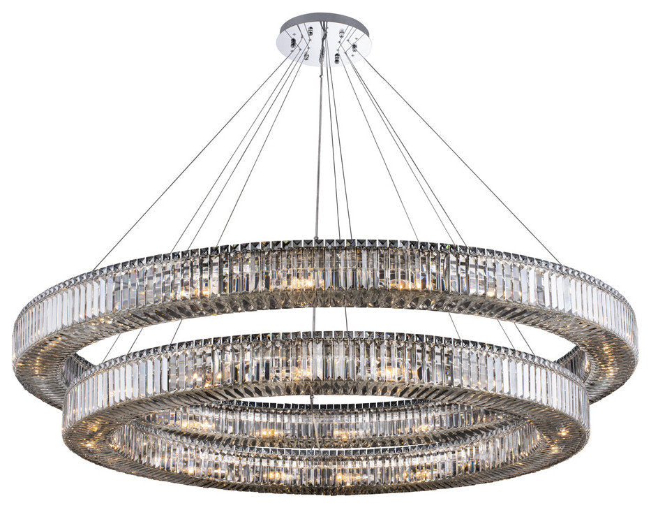 Allegri 11721010FR001 38 Light Pendant Rondelle Polished ChromeBy Allegri Crystal by Kalco Lighting