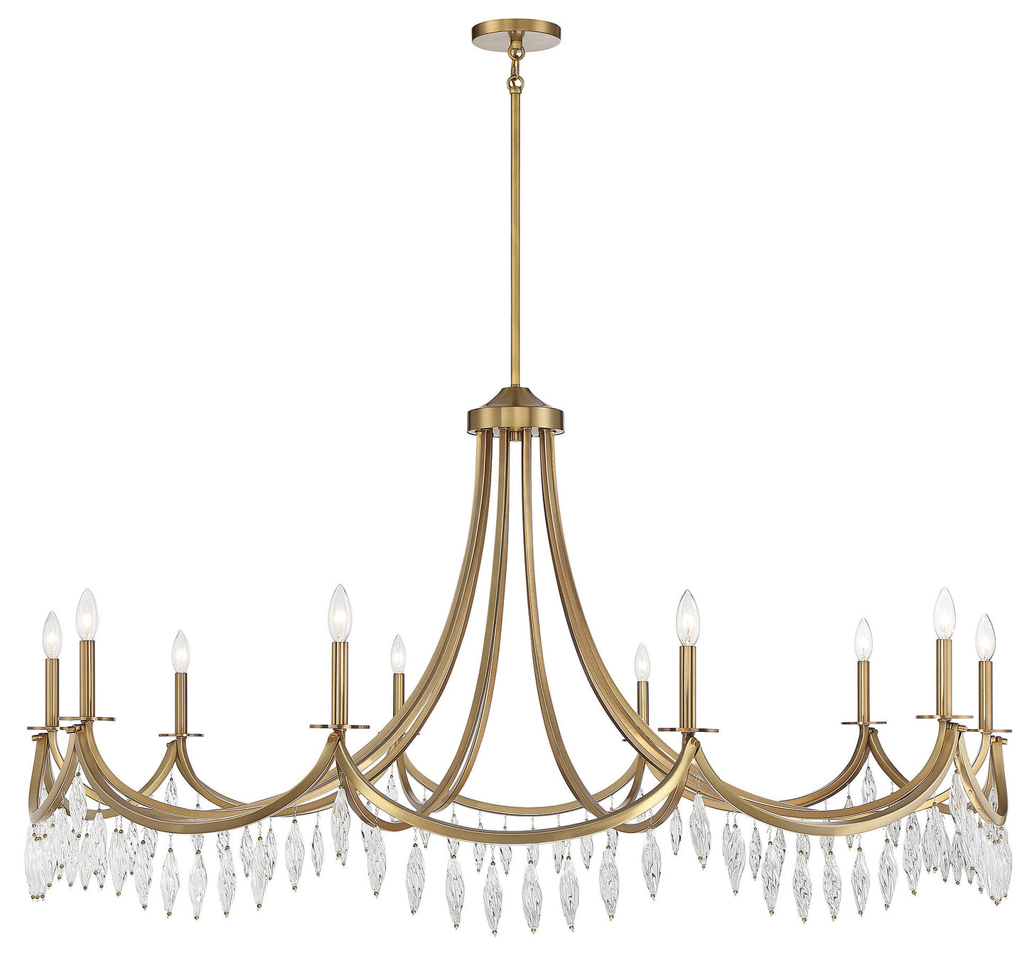 Kameron 10-Light Chandelier in Warm BrassBy Savoy House