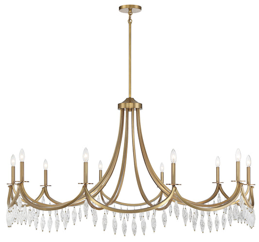 Kameron 10-Light Chandelier in Warm BrassBy Savoy House