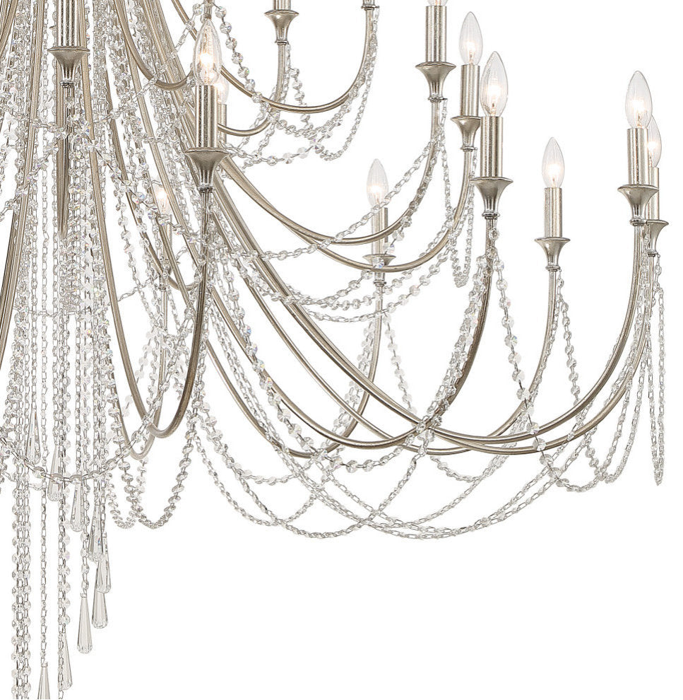 Arcadia 28 Light Antique Silver ChandelierBy Crystorama Lighting