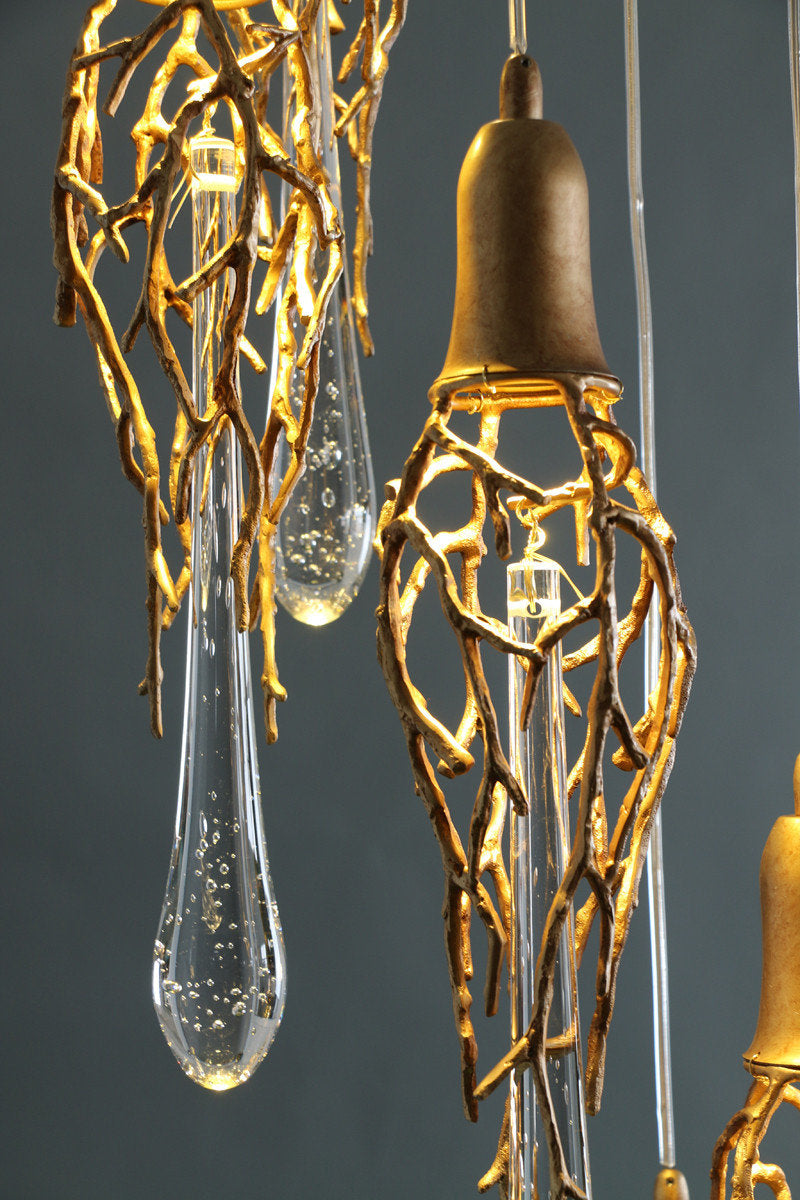 MIRODEMI? Andora | Creative Crystal Chandelier with Clear Glass Drops, 5 Lights, Cool LightBy Miron Demid LLC