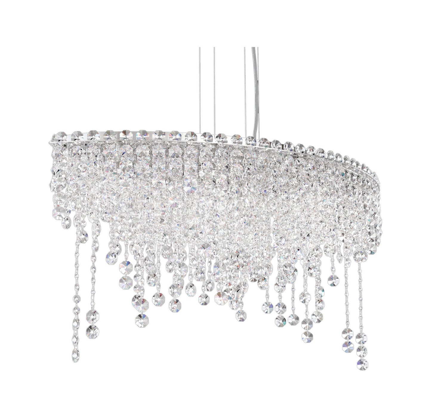 Chantant 6-Light Pendant in Stainless Steel With Clear Heritage CrystalBy Schonbek