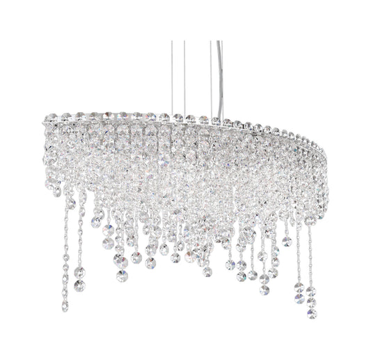 Chantant 6-Light Pendant in Stainless Steel With Clear Heritage CrystalBy Schonbek
