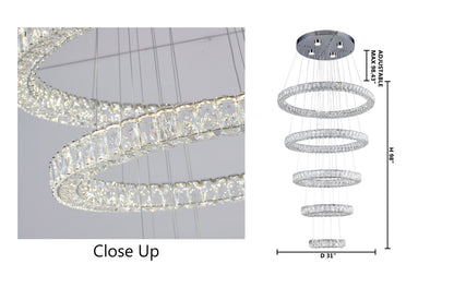 Triple Sided Clear Crystal Ring ChandelierBy Design Living