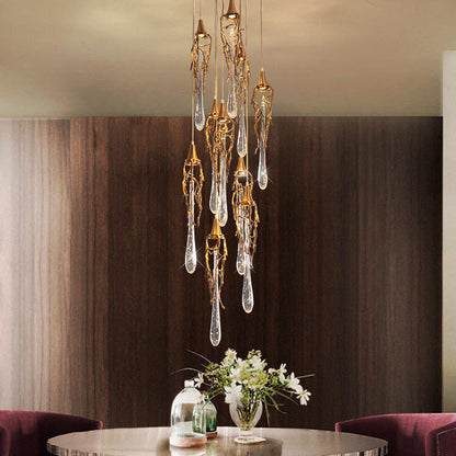 MIRODEMI? Andora | Creative Crystal Chandelier with Clear Glass Drops, 15 Lights, Warm LightBy Miron Demid LLC
