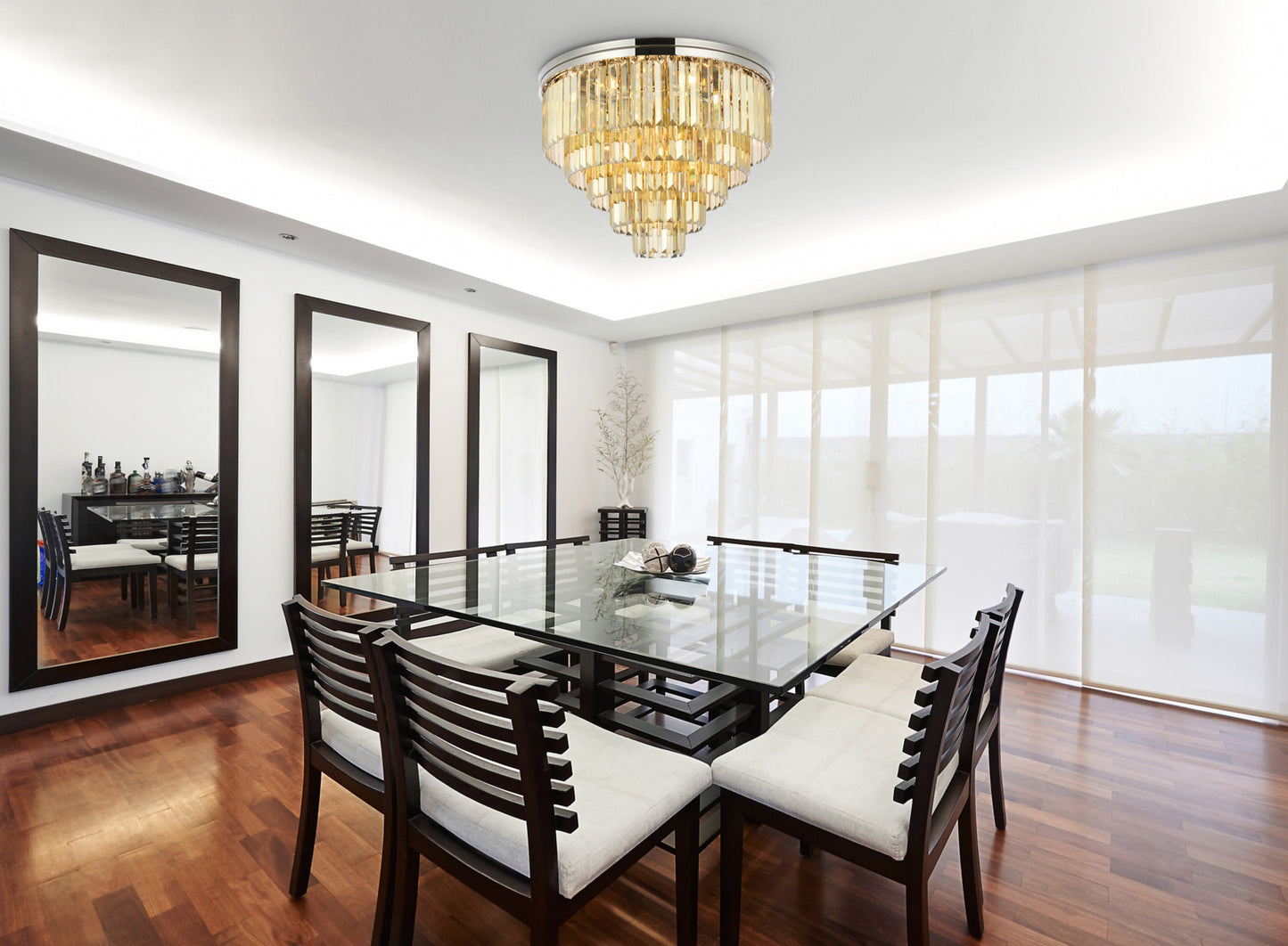 Elegant Lighting 1231F32-GT/RC Sydney 17 Light 32"W Flush Mount - Matte BlackBy Elegant Furniture & Lighting