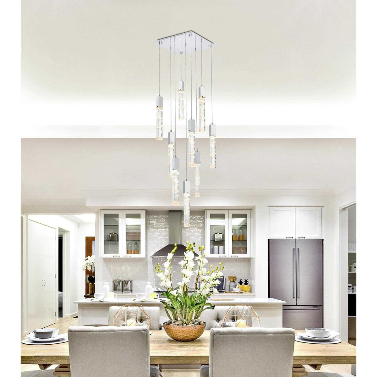 Aurora 9 Light Pendant, ChromeBy Elegant Furniture & Lighting