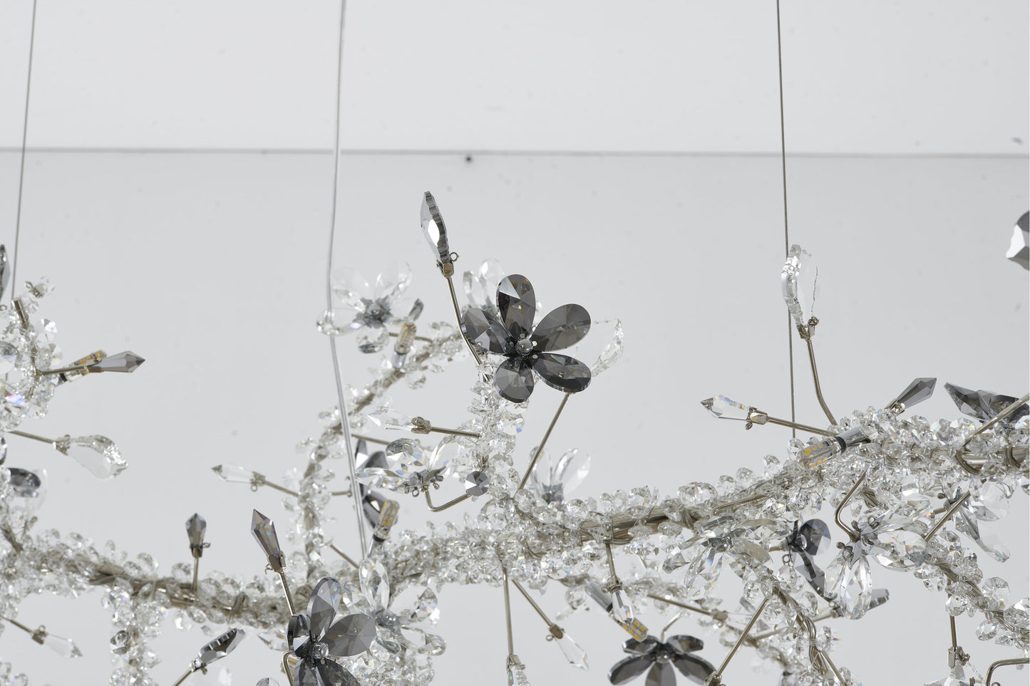 Smoke and Clear Crystal Branch Light Fixture With Clear Beaded Crystal BranchesBy Design Living