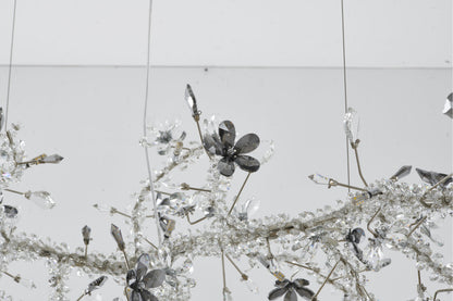 Smoke and Clear Crystal Branch Light Fixture With Clear Beaded Crystal BranchesBy Design Living