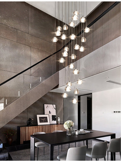 Cernobbio | Staircase Hanging Crystal Lamp, 22 Lights, Cool LightBy Miron Demid LLC