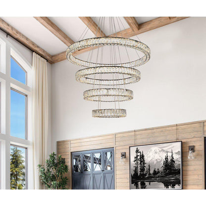 Monroe 4 Light Chandelier, BlackBy Elegant Furniture & Lighting