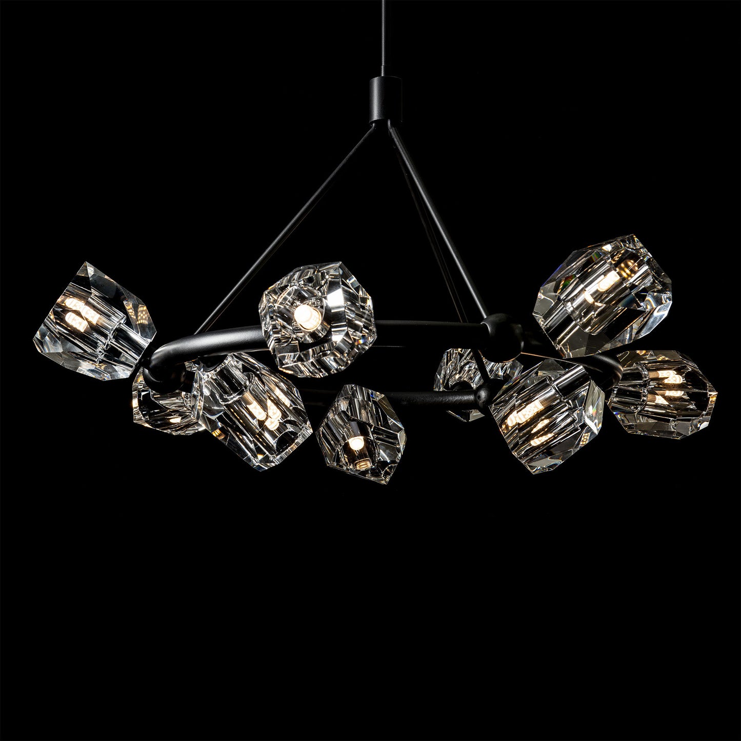 Gatsby 9-Light Ring Pendant - Black - CrystalBy Hubbardton Forge