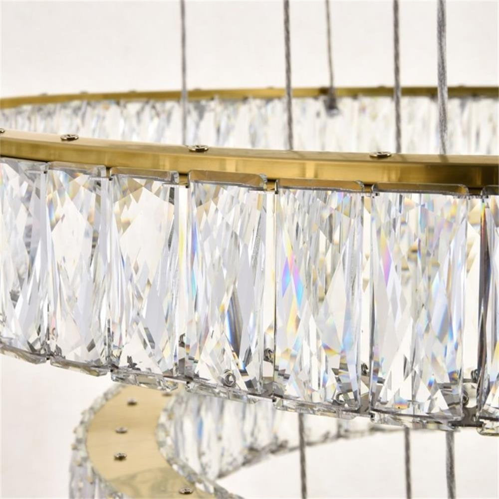 Elegant Lighting Monroe 7 Tier 34" Round Royal Cut LED Chandelier in GoldBy Elegant Furniture & Lighting