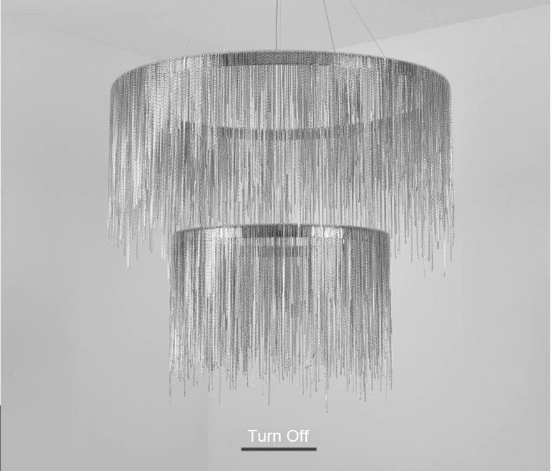 Zagarolo | Luxury Postmodern Round Silver Chandelier for Bedroom, Doubleround31.5"By Miron Demid LLC