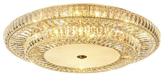 Acqui Terme | Modern Round LED Crystal Ceiling Chandelier, Dia39.4xh6.3", Warm Light, DimmableBy Miron Demid LLC