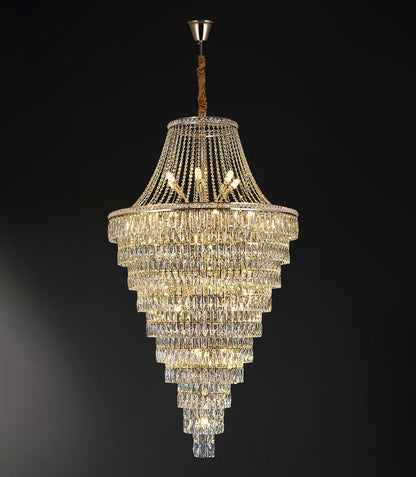 La Croix-sur-Roudoule | Duplex Spiral Crystal Stairway Chandelier, Dia31.5"By Miron Demid LLC