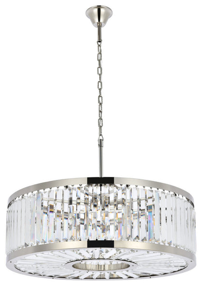 Elegant Lighting 1233D35/RC Chelsea 10 Light 36"W Crystal Drum - PolishedBy Elegant Furniture & Lighting