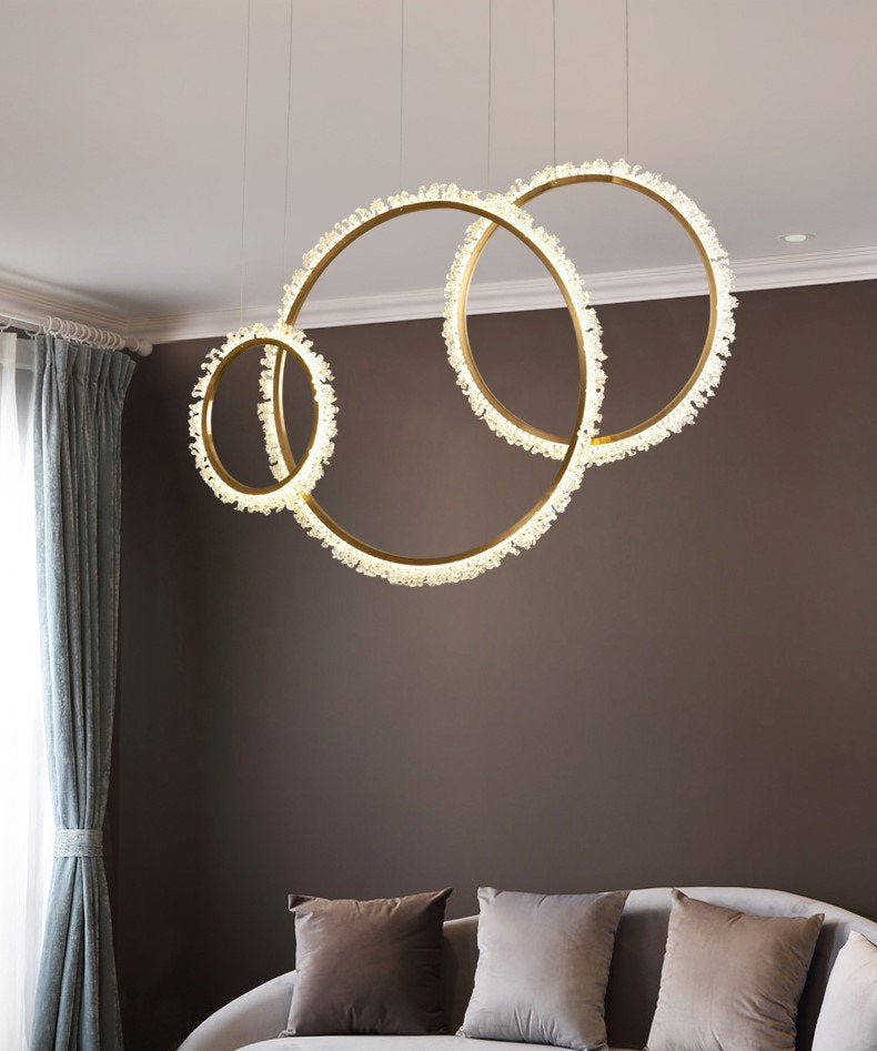 MIRODEMI? Aarau | Crystal Pendant Light in the Shape of Rings, Dia15.7+23.6+31.5", Remote DimmingBy Miron Demid LLC