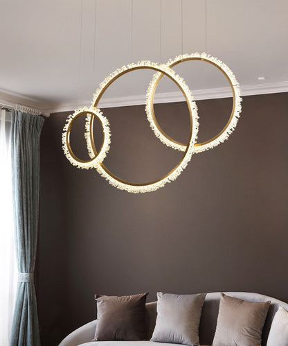 MIRODEMI? Aarau | Crystal Pendant Light in the Shape of Rings, Dia15.7+23.6+31.5", Remote DimmingBy Miron Demid LLC