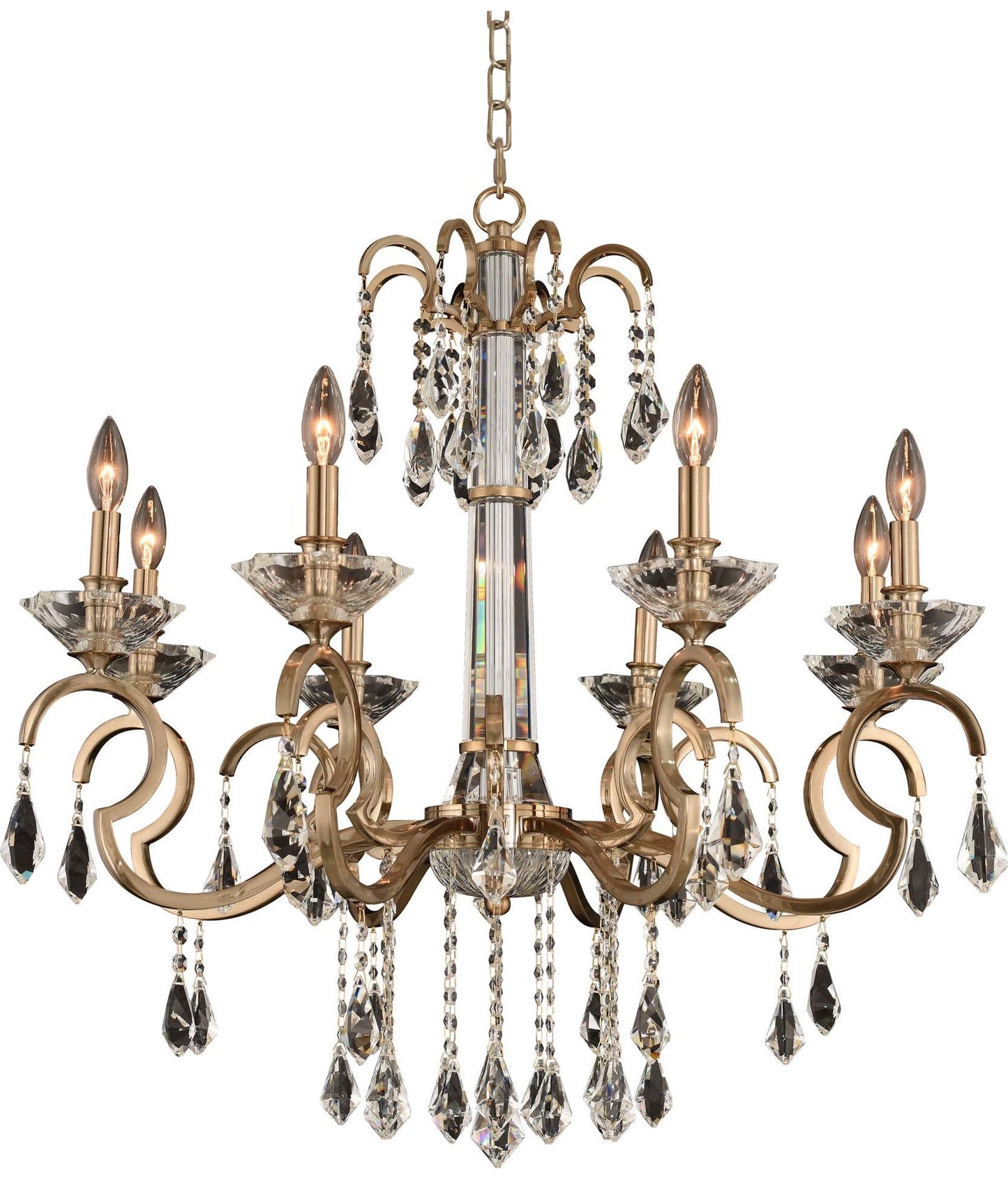 Valencia Chandelier, Brushed Champagne Gold, 8By KALCO LIGHTING