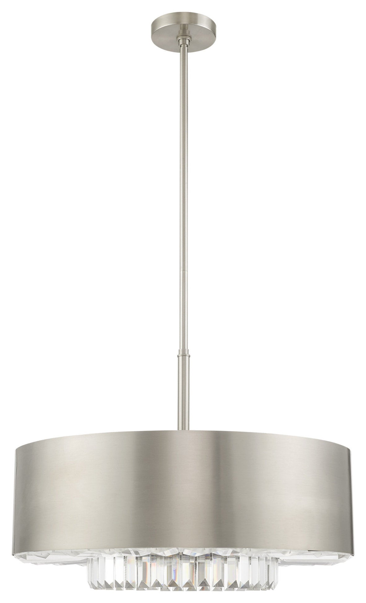 Livex Lighting 40020 Madison 6 Light 24"W Crystal Drum Chandelier - BrushedBy Livex Lighting Inc.