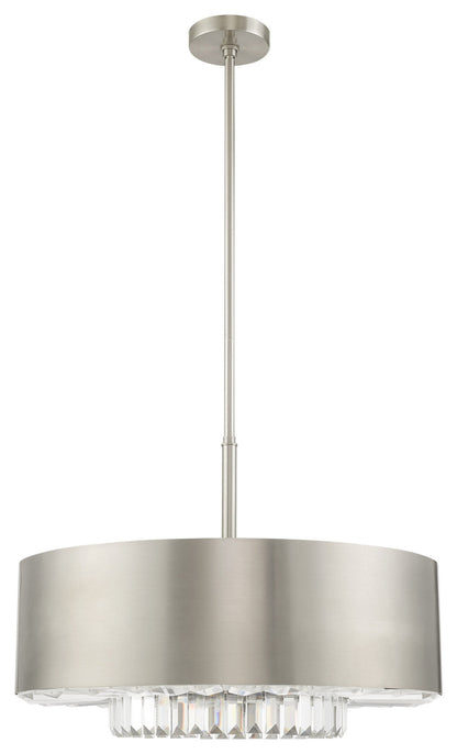 Livex Lighting 40020 Madison 6 Light 24"W Crystal Drum Chandelier - BrushedBy Livex Lighting Inc.