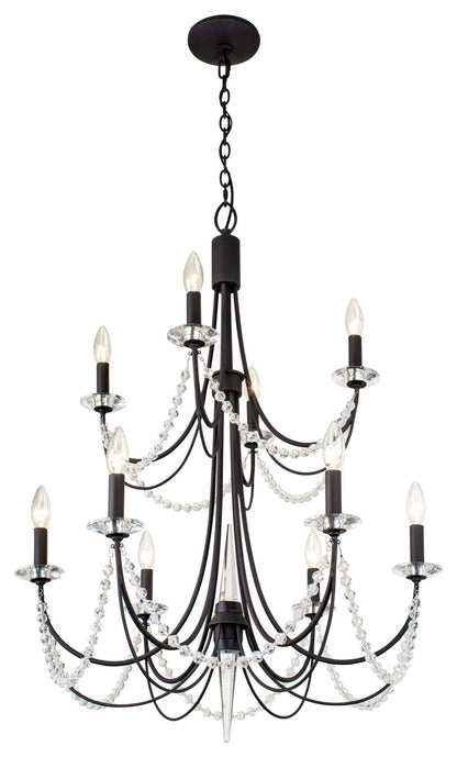 Varaluz 350C10 Brentwood 10 Light 26"W Taper Candle Style - French GoldBy Varaluz