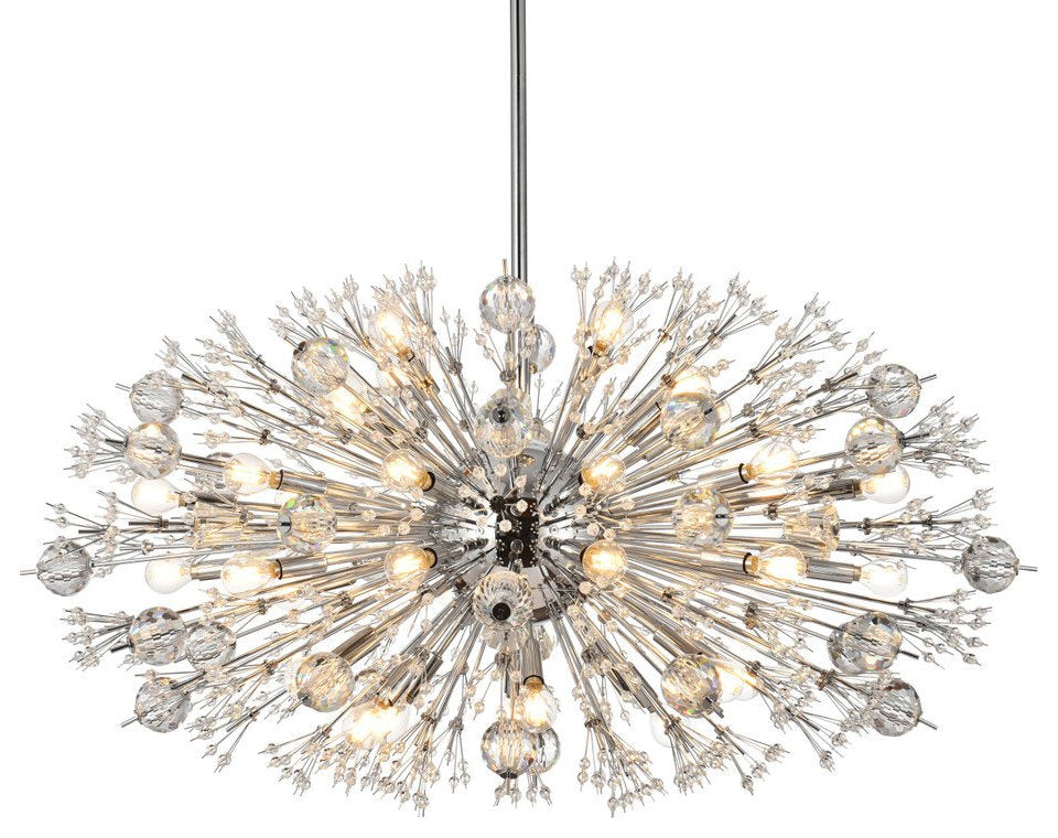 Elegant Lighting 2500D42C Vera 42 inch crystal starburst oval pendant in chromeBy Elegant Furniture & Lighting