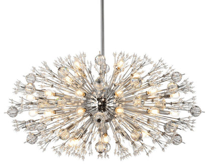 Elegant Lighting 2500D42C Vera 42 inch crystal starburst oval pendant in chromeBy Elegant Furniture & Lighting
