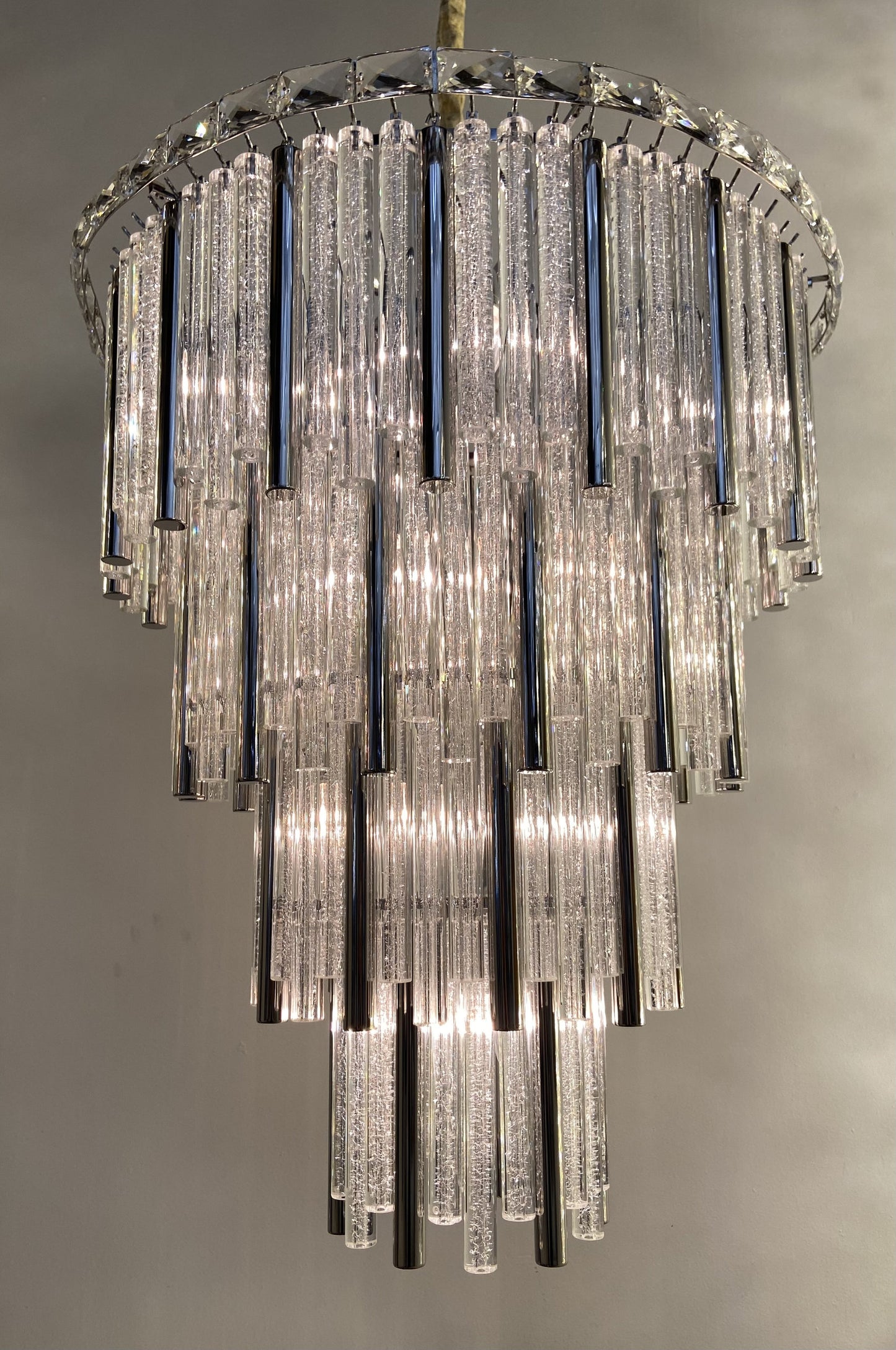 Chimes 18-Light Crystal Chandelier - SilverBy Michael Amini