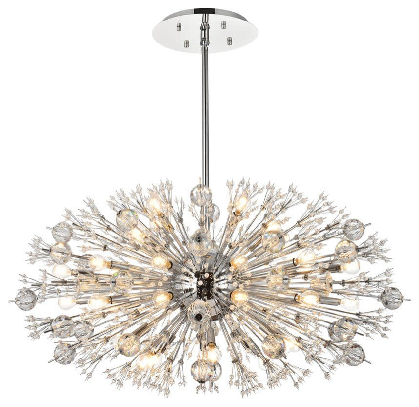 Elegant Lighting 2500D42 Vera 38 Light 42"W Oval Crystal Sputnik - BlackBy Elegant Furniture & Lighting