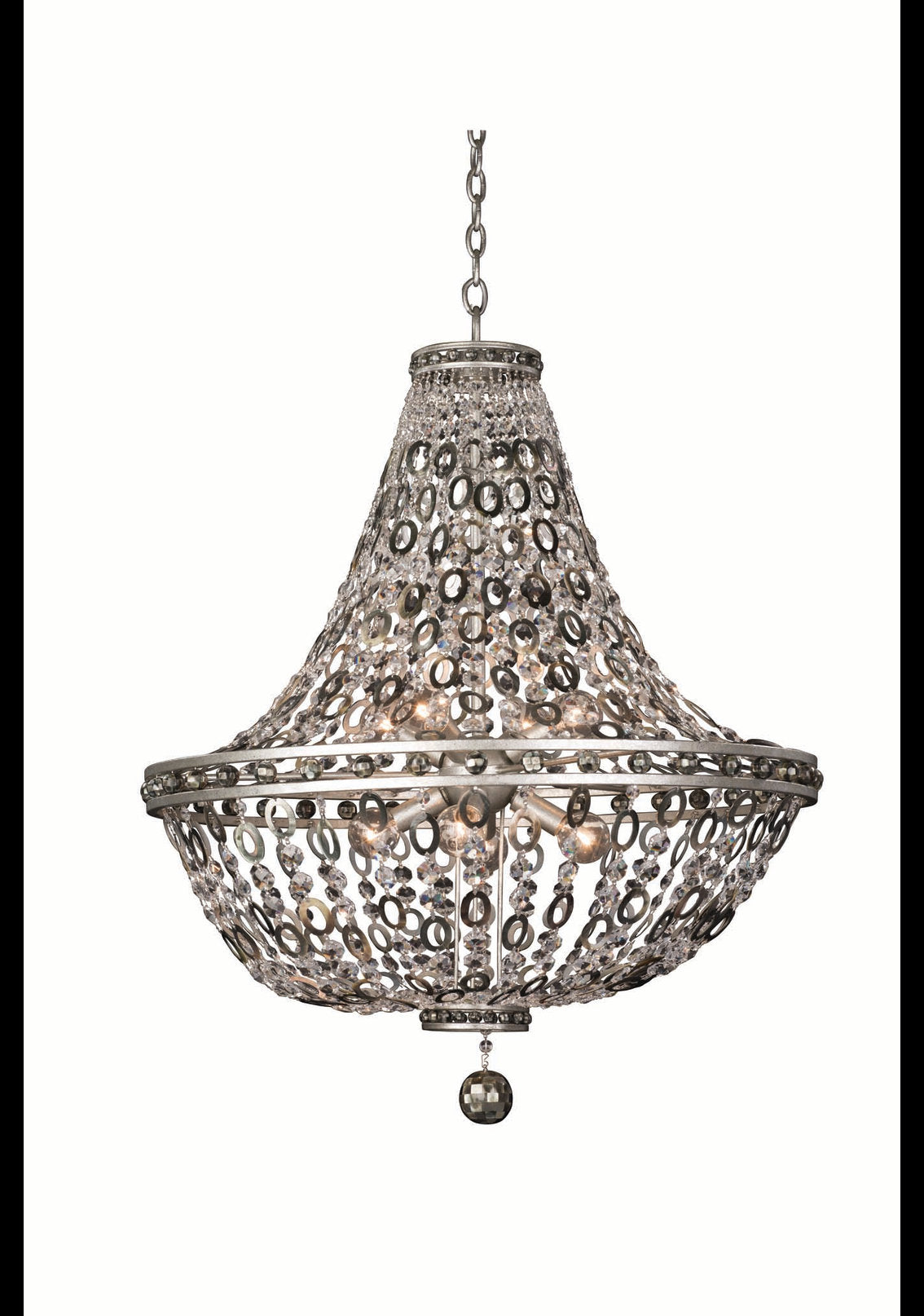 Allegri Crystal, Lucia Pendant, Vintage Silver Leaf, 26"By Allegri Crystal by Kalco Lighting