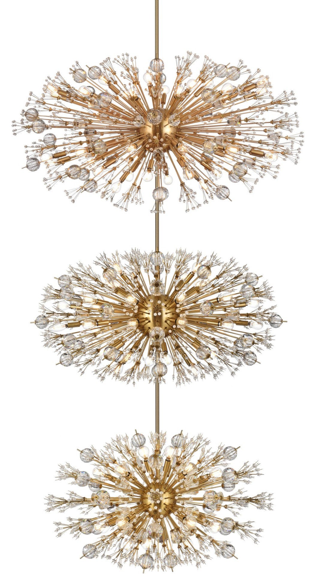 Elegant Lighting 2500G48L3 Vera 100 Light 26"W Crystal Sputnik - Satin GoldBy Elegant Furniture & Lighting