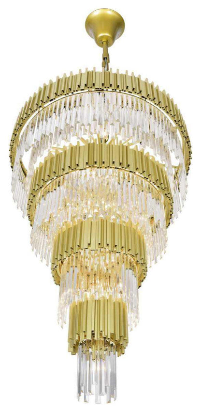34 Light 40" Down Chandelier, Medallion Gold With Clear CrystalBy Crystallo Lighting