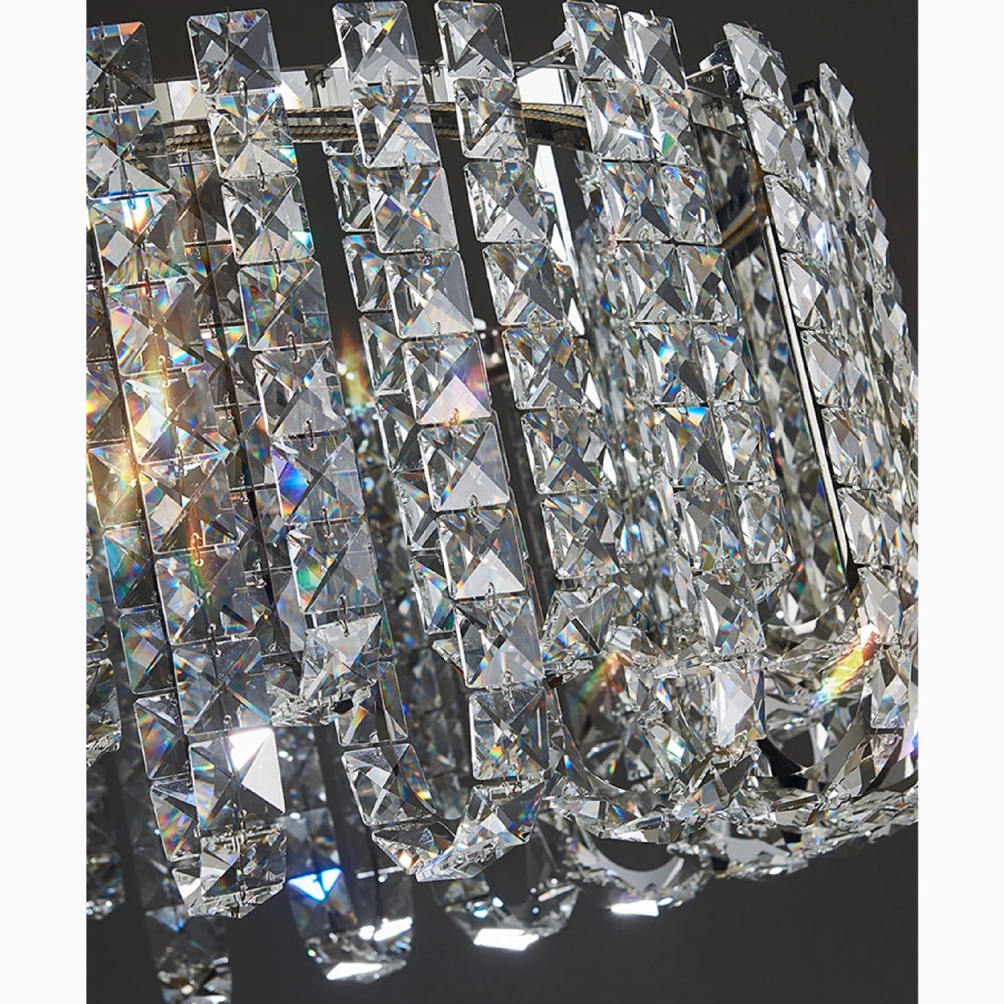 Cagnano Amiterno | Posh Large LED Crystal Pendant Chandelier, 2 Layer Large - Dia39.4+23.62", Warm LightBy Miron Demid LLC
