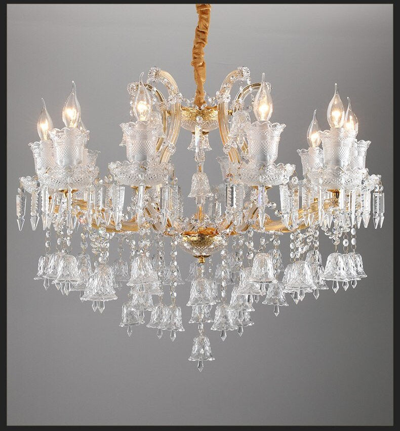 Villars-sur-Glane | European-style Wind Chime Luxury Crystal Candle Chandelier, 15 HeadsBy Miron Demid LLC