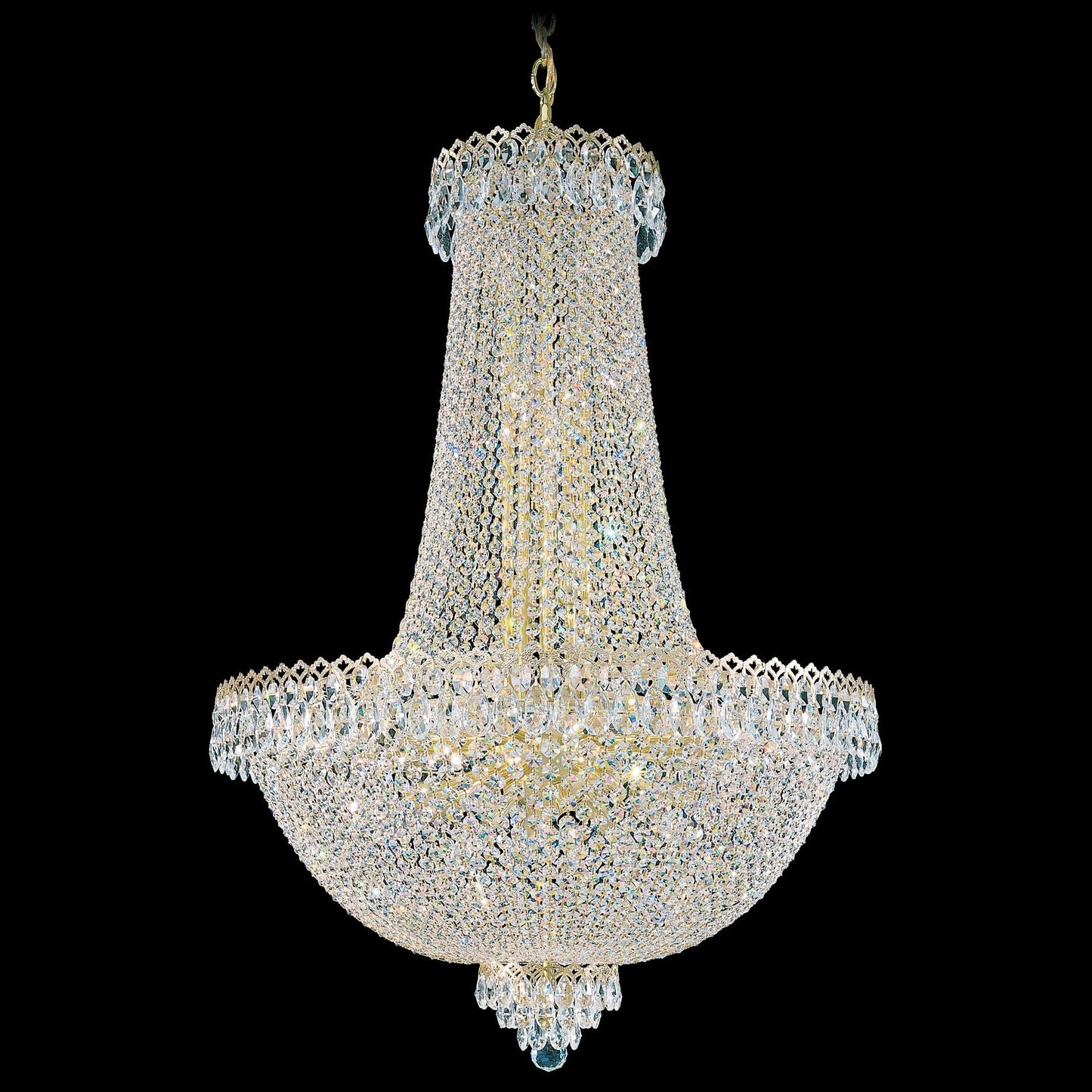 Camelot 40"H x 28"W 31-Light Crystal Pendant in Polished Gold