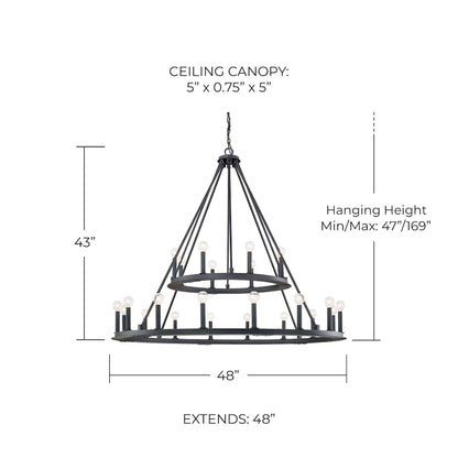 Capital Lighting Pearson 24 Light 48" Wide Taper Candle Style Chandelier