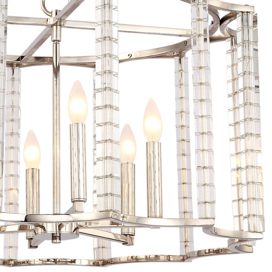 Carson 28"W Polished Nickel and Crystal 6-Light Chandelier